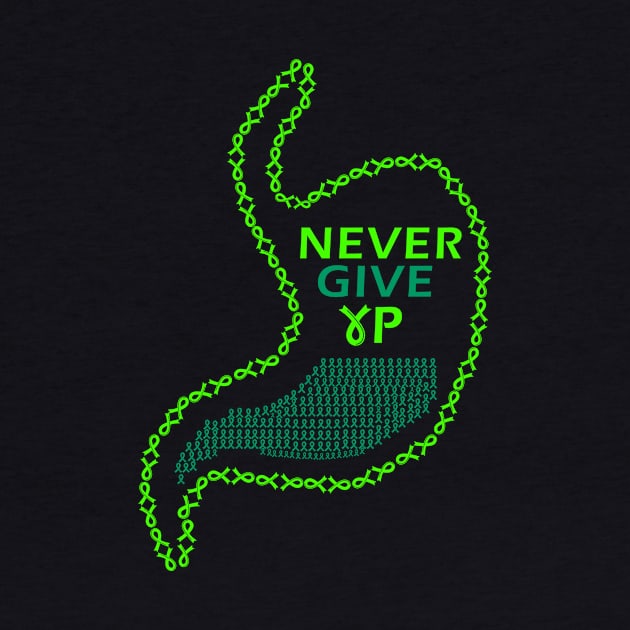 Never Give Up Gastroparesis Awareness Support Squad Cancer Ribbon warrior by Zeus-Studio